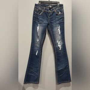 Almost Famous Blue Flare Wide Leg Jeans